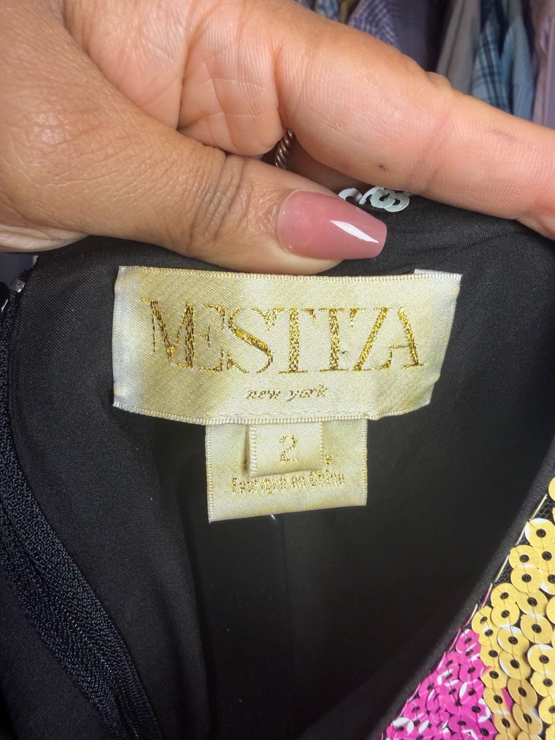 Mestiza New York Sequin Dress Size 2 Rainbow Striped Mini Shift Cocktail 6