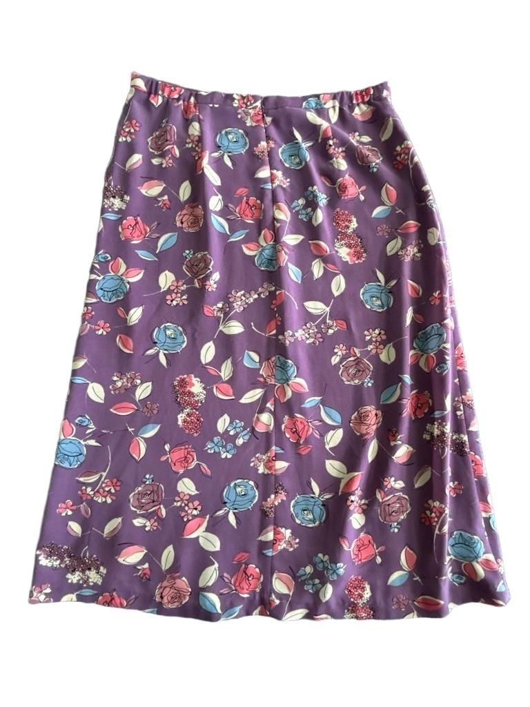 Pendleton Floral Skirt Size 14 Purple Midi 4
