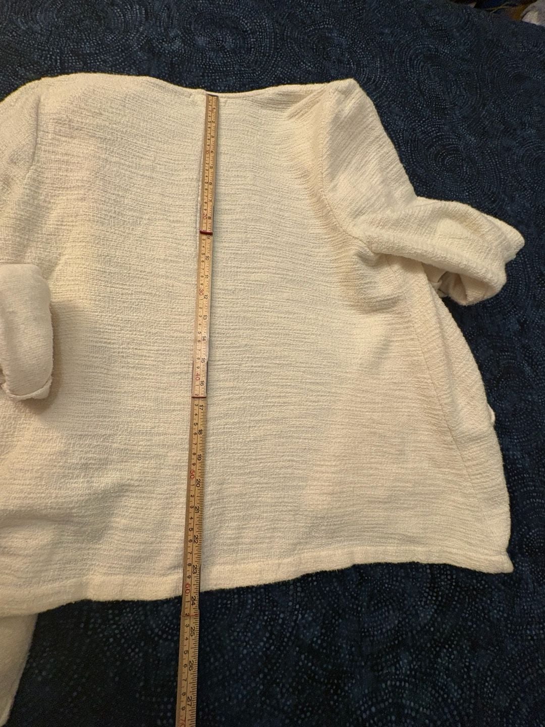 Torrid Open Front Cardigan White Textured Pocket Roll Sleeve 8