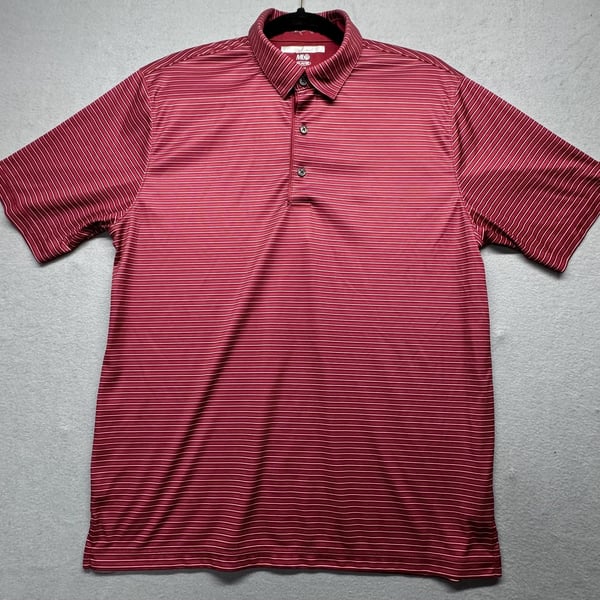 Greg Norman ML75 PlayDry Polo Shirt Size M Red Striped Golf