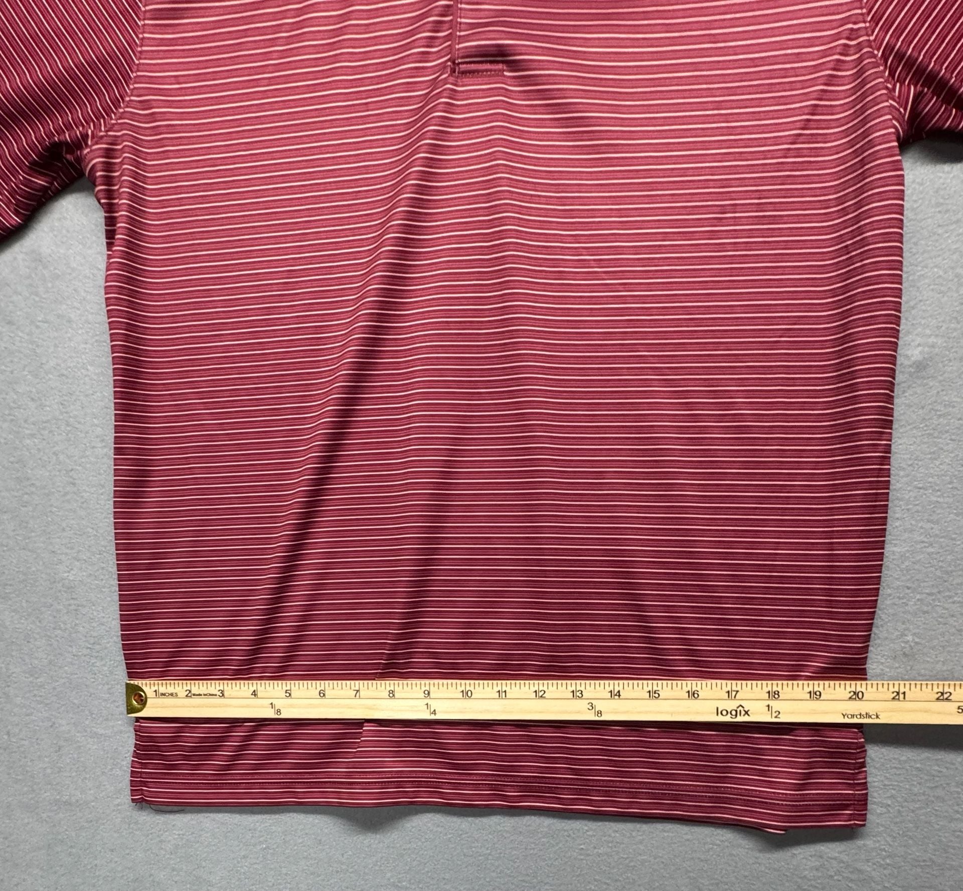 Greg Norman ML75 PlayDry Polo Shirt Size M Red Striped Golf 9