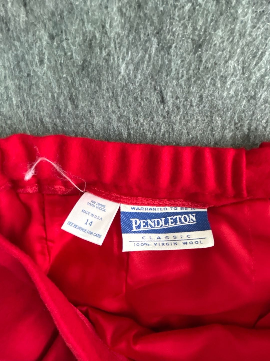 Pendleton Wool Pencil Skirt Size 14 Red Classic Vintage 5
