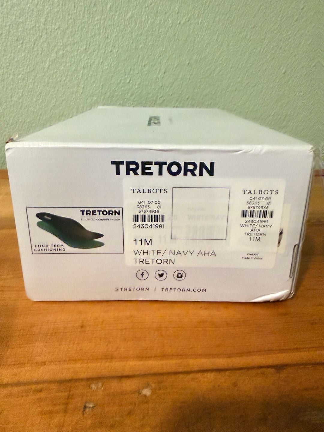 Tretorn Rawlins Size 11M White Navy Sneakers 4