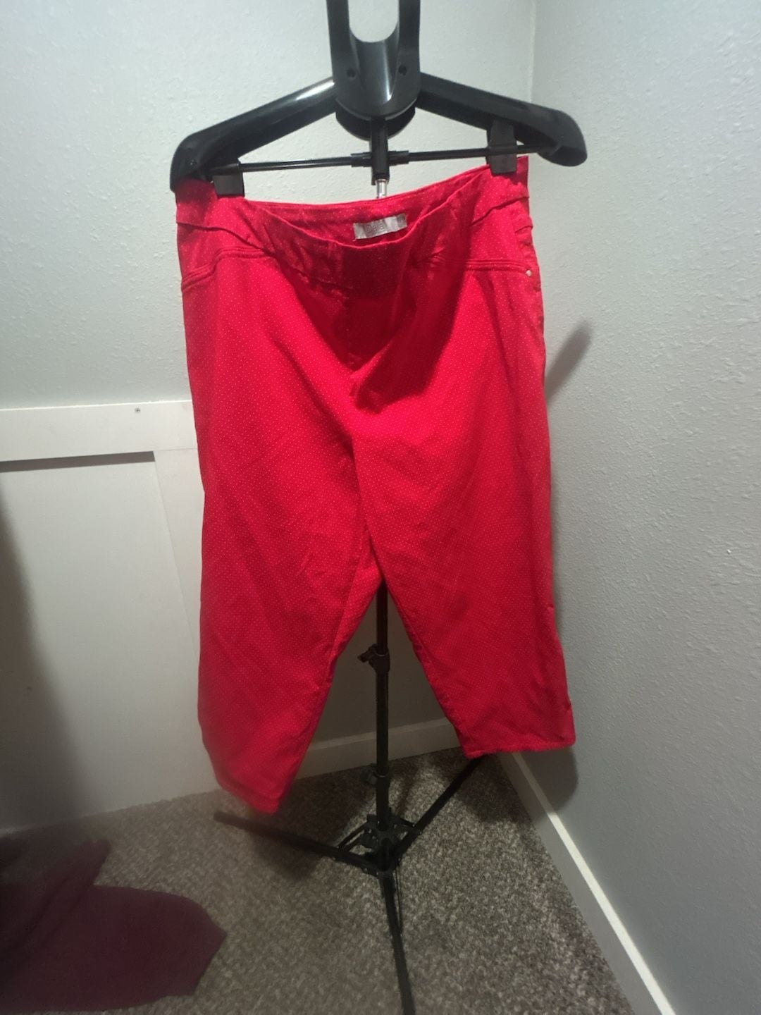 Dalia Pants Size 18W Red White Polka Dot Capris 2