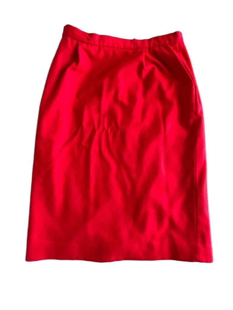 Pendleton Wool Pencil Skirt Size 14 Red Classic Vintage 3
