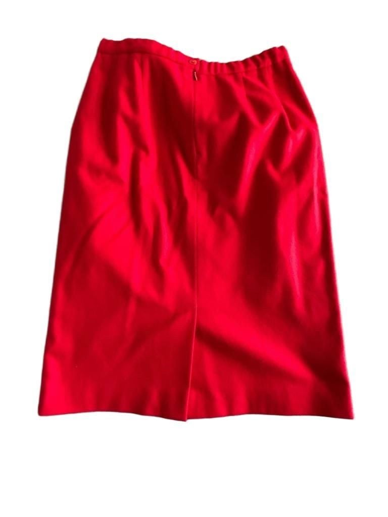 Pendleton Wool Pencil Skirt Size 14 Red Classic Vintage 4