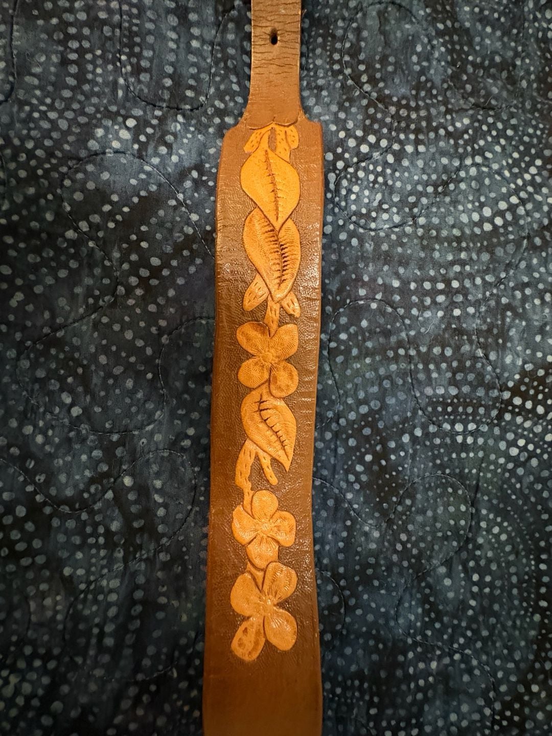Heather Name Custom Hand Tooled Leather Western Brown Floral Belt 3