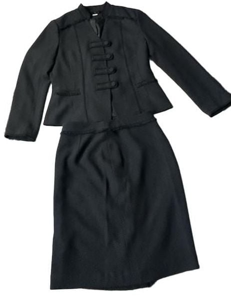 Therapy Skirt Suit Set Size 8 Black Button Front Jacket Pencil Skirt 1