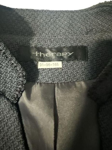 Therapy Skirt Suit Set Size 8 Black Button Front Jacket Pencil Skirt 5
