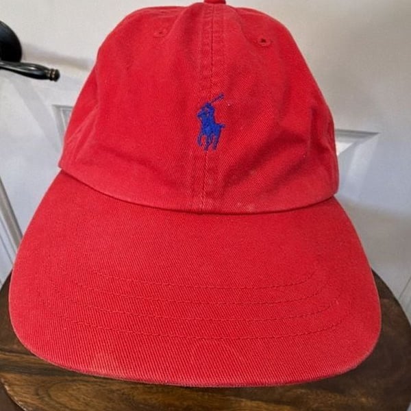 Polo By Ralph Lauren Baseball Cap Frankfurt 2006 Red Leather Strapback