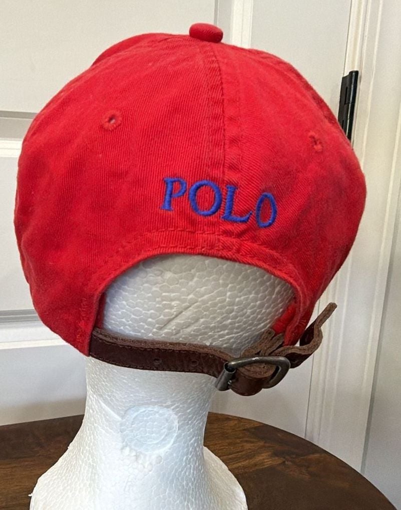 Polo By Ralph Lauren Baseball Cap Frankfurt 2006 Red Leather Strapback 5