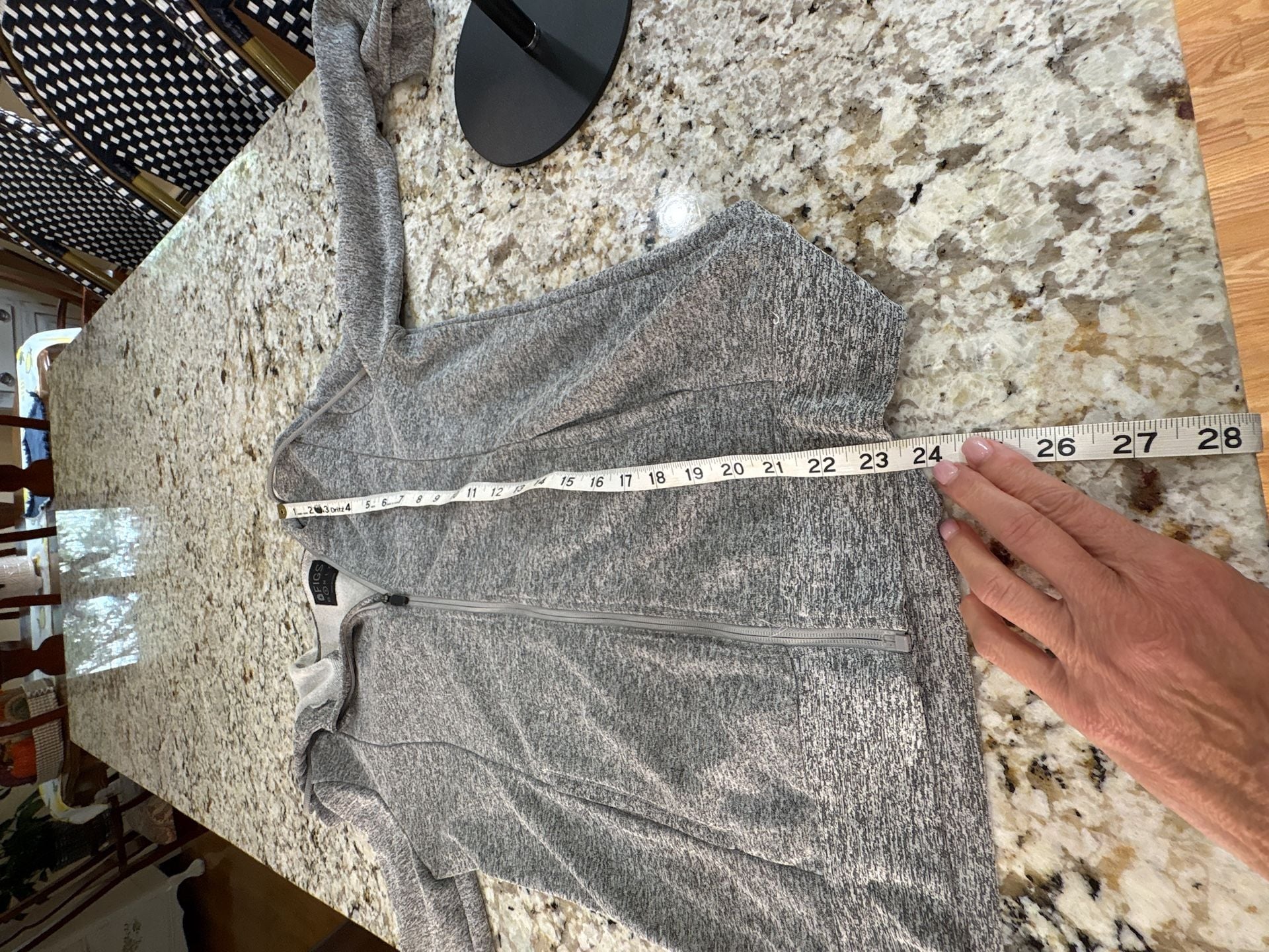 FIGS Essential Zip Up Hoodie Size Small Gray 8
