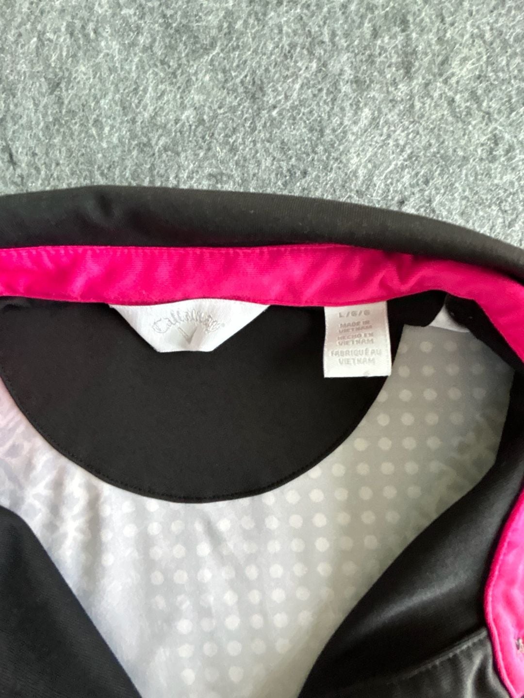 Callaway Golf Sleeveless Polo Size L Black Pink Geometric 6