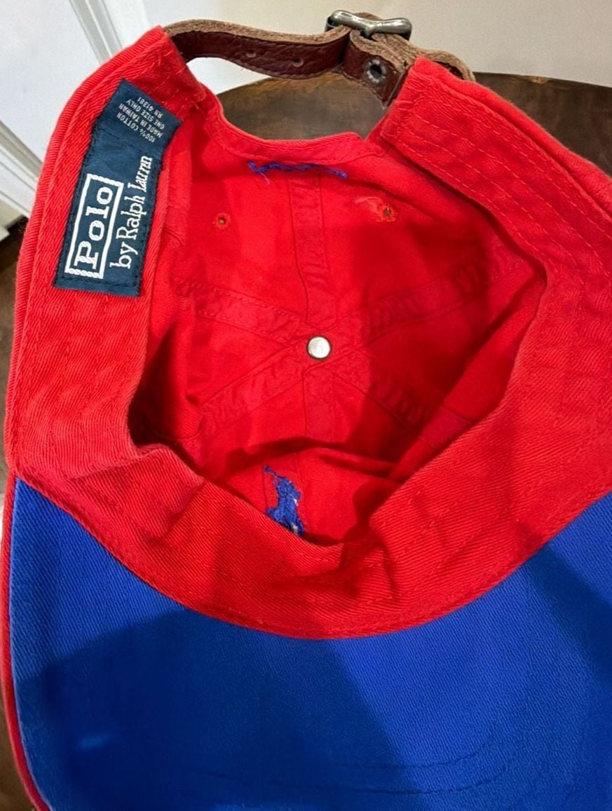 Polo By Ralph Lauren Baseball Cap Frankfurt 2006 Red Leather Strapback 7