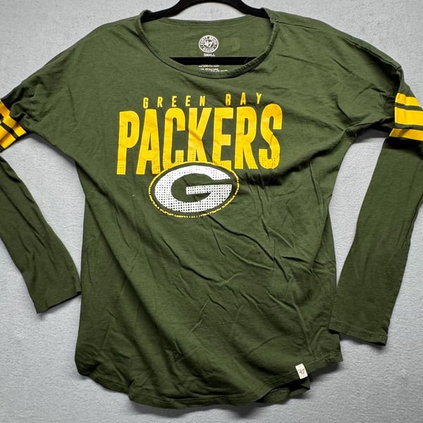 '47 Green Bay Packers Long Sleeve T-Shirt Size Small Green