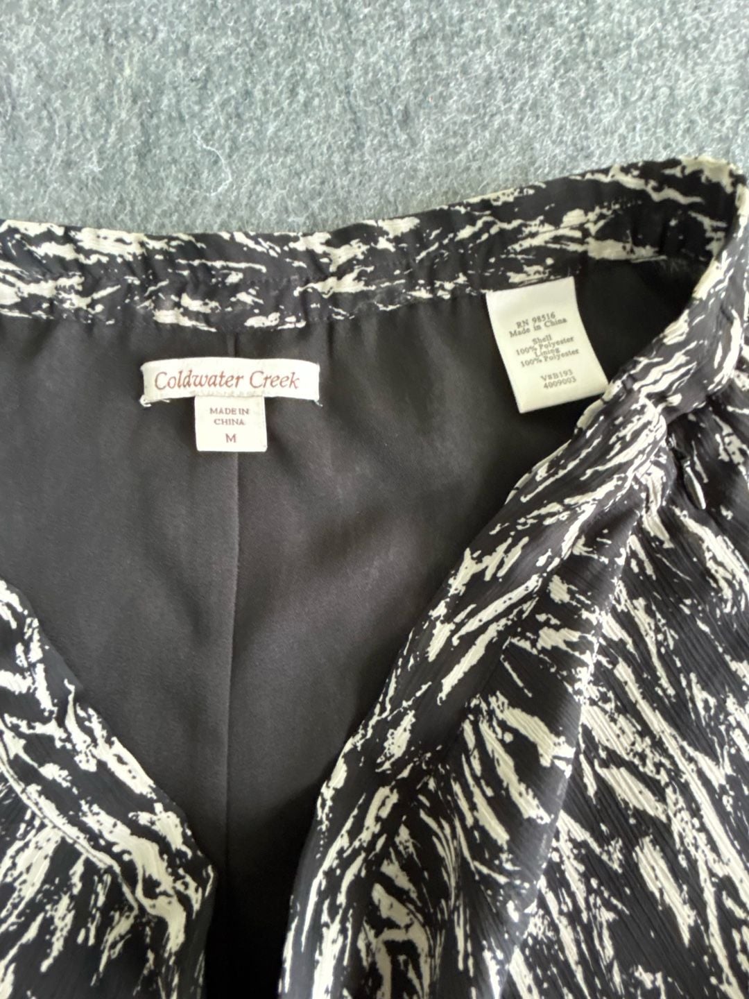 Coldwater Creek Midi Skirt Size M Black White Abstract 5