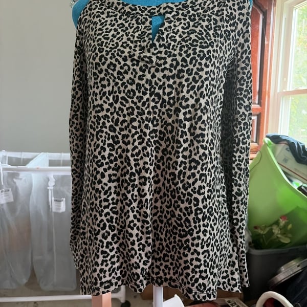 Michael Kors Leopard Print Cold Shoulder Blouse