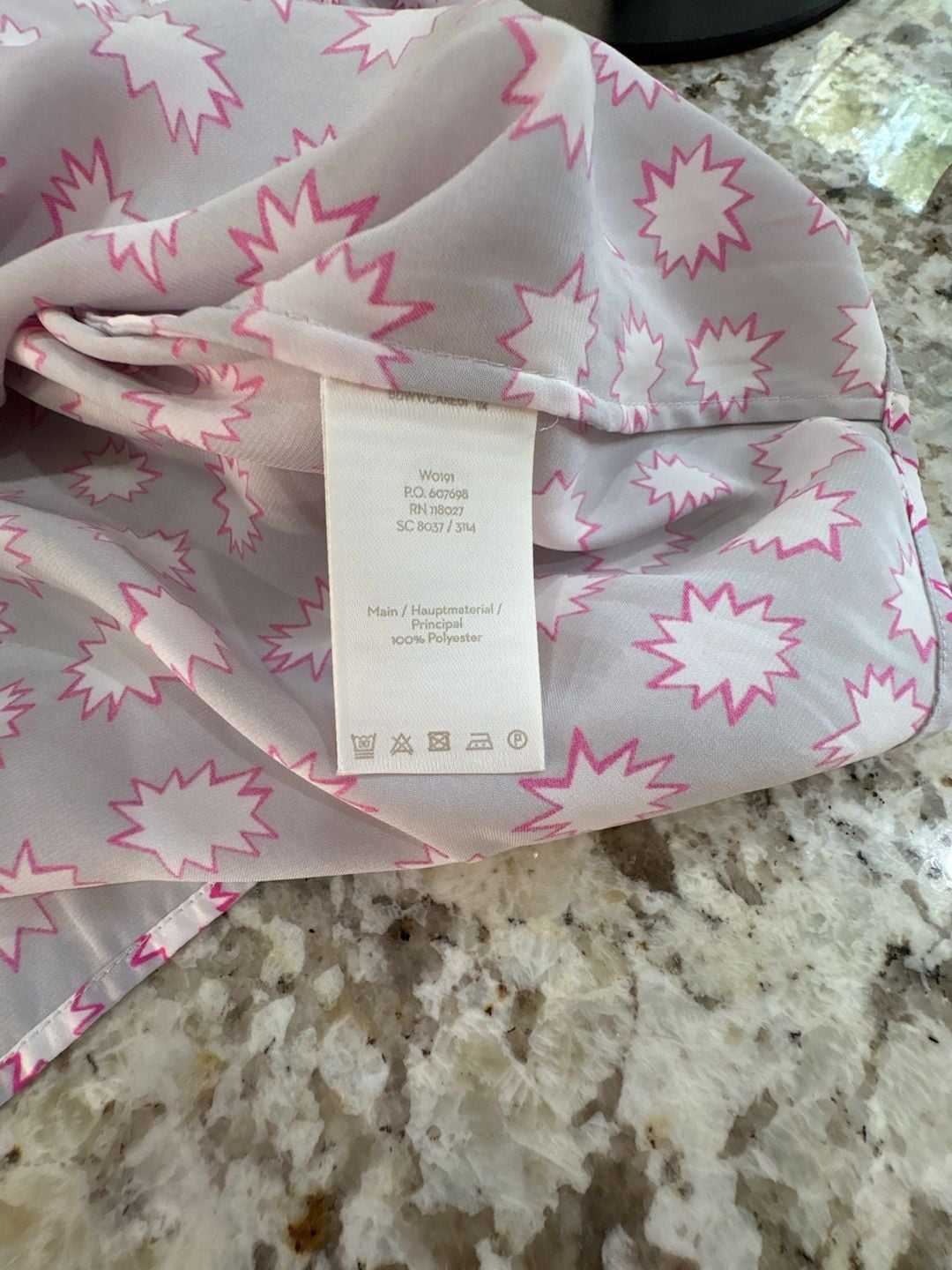 Boden Starburst Blouse Size US 10 Gray Pink Long Sleeve Button Up Shirt 7