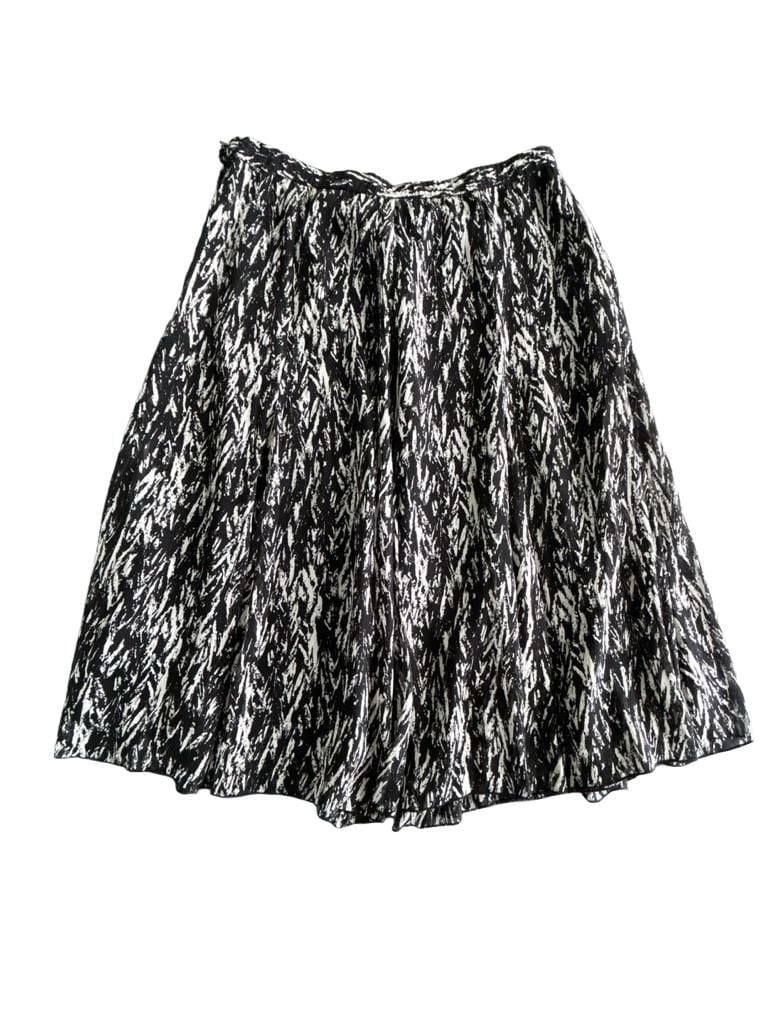 Coldwater Creek Midi Skirt Size M Black White Abstract 4