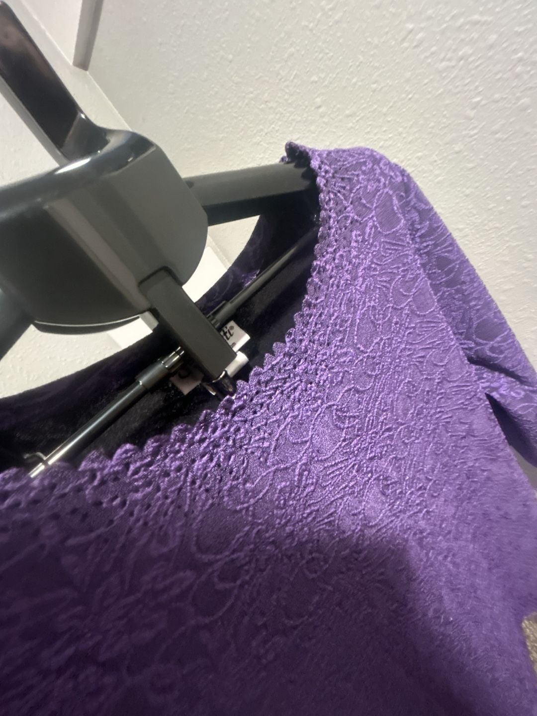 Serengeti Purple Floral Lace 3/4 Sleeve Tunic Size 1X Scalloped Neck 5