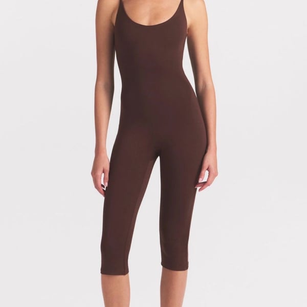 SKIMS Smooth Layrs Skimpy Strap Catsuit Size S Cocoa Brown