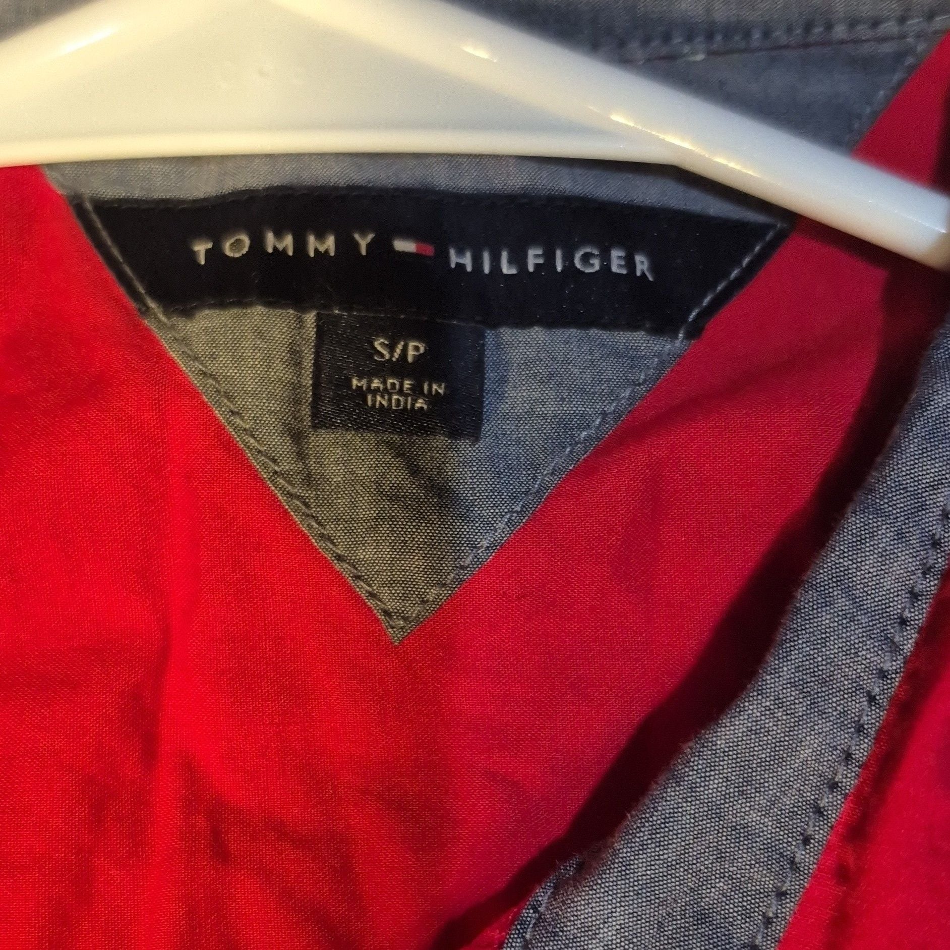 Tommy Hilfiger Long-Sleeve Button-Up Shirt Size S Red 3