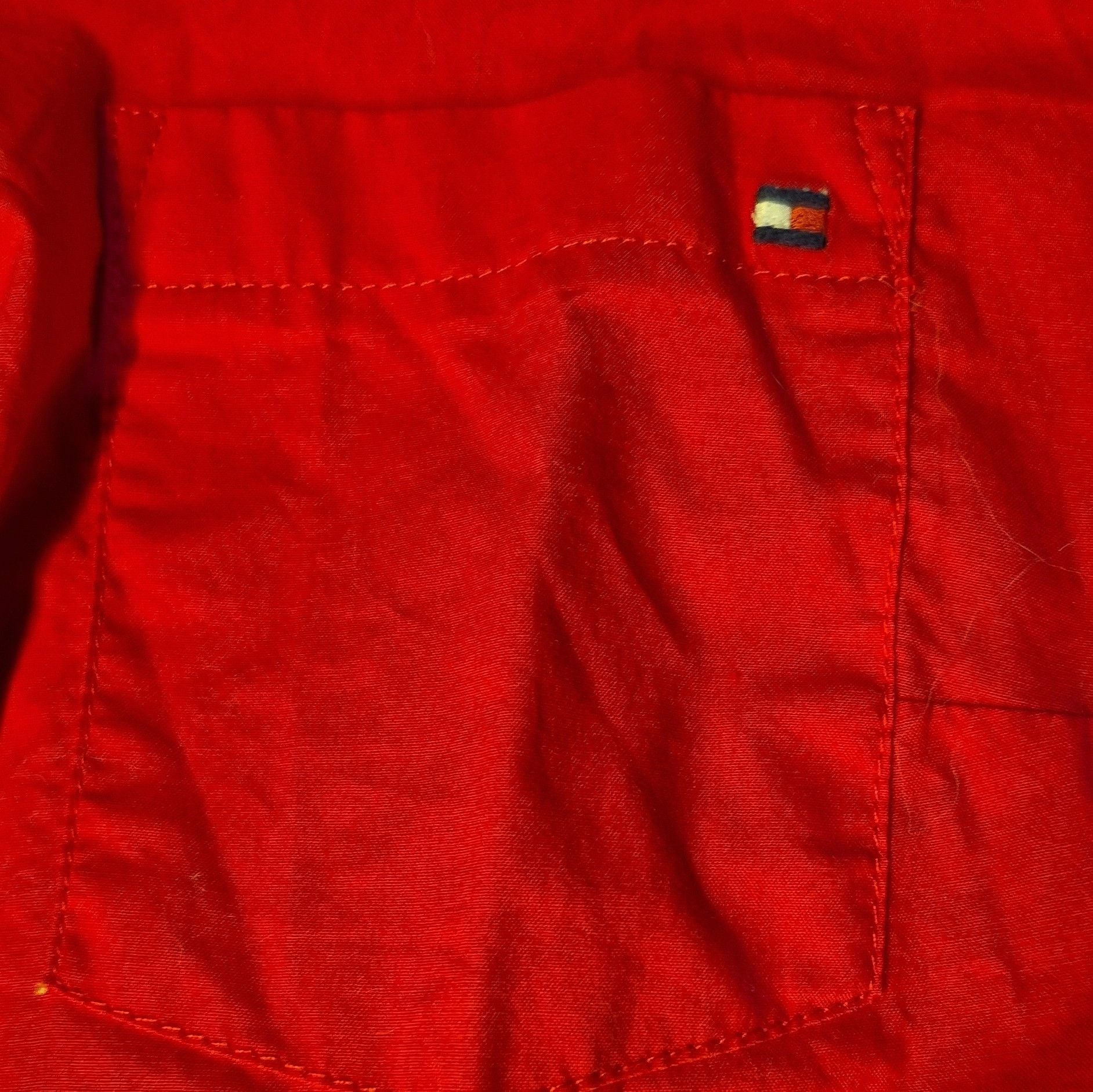 Tommy Hilfiger Long-Sleeve Button-Up Shirt Size S Red 4
