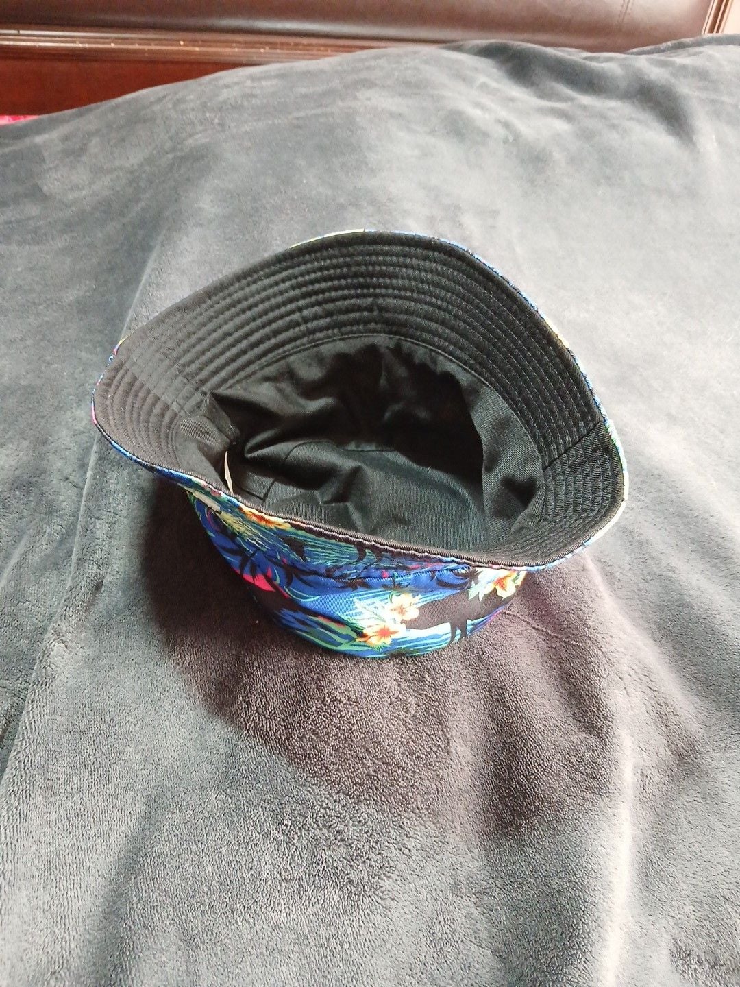 Unbranded Tropical Hawaiian Scenery Bucket Hat Blue Floral 5