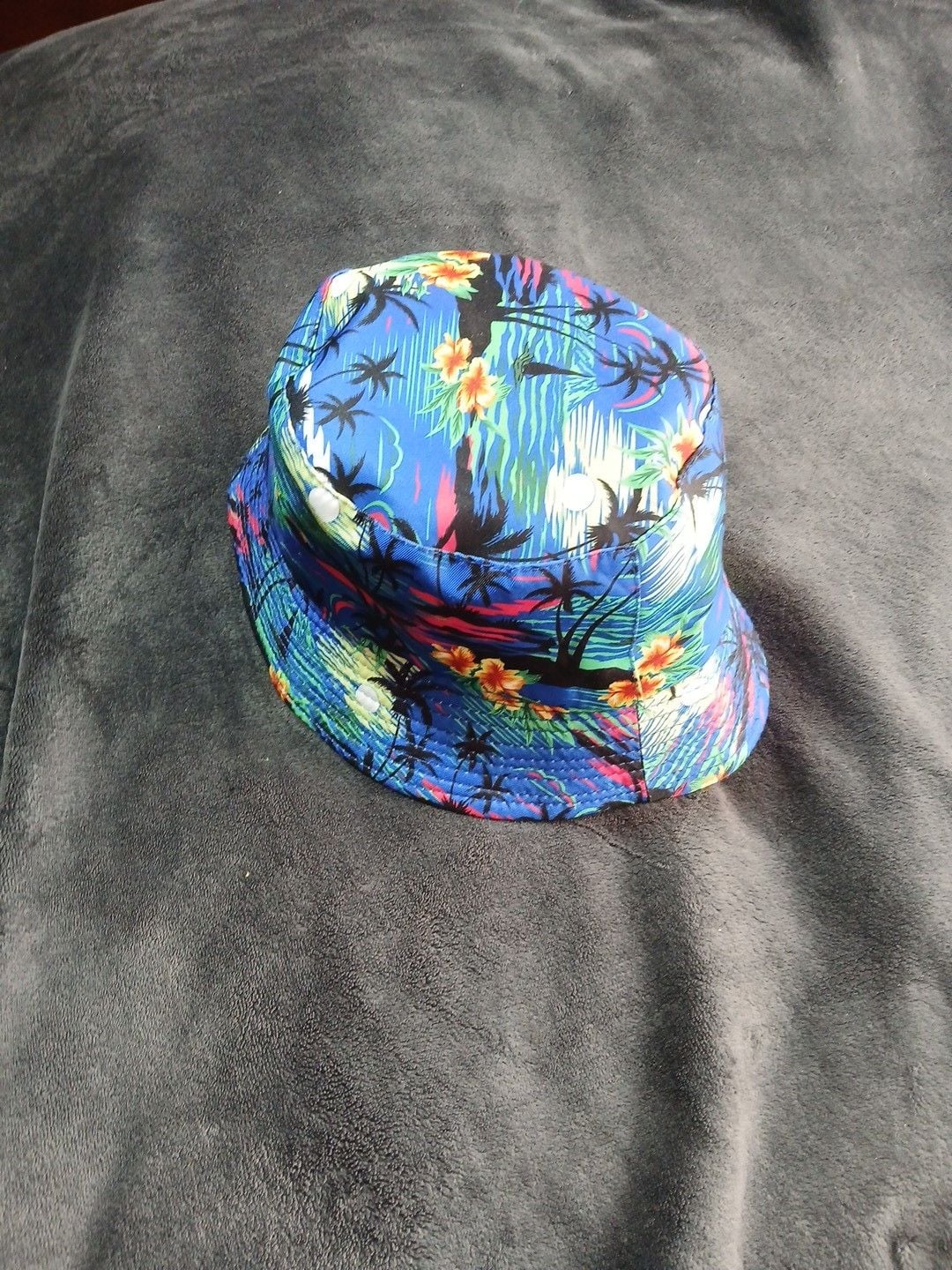 Unbranded Tropical Hawaiian Scenery Bucket Hat Blue Floral 6