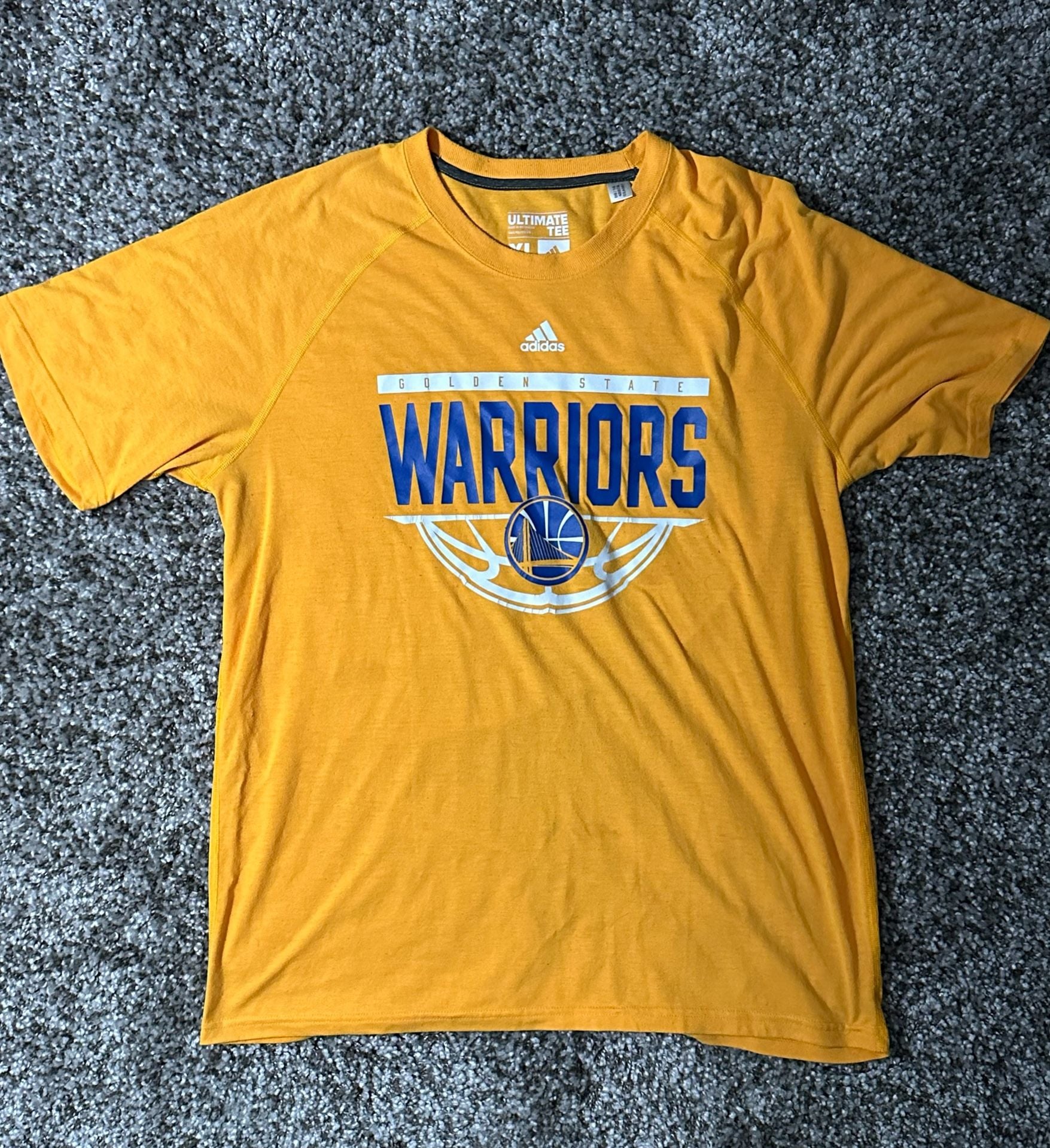 Adidas Golden State Warriors Ultimate Tee Size XL Yellow Basketball Shirt 2