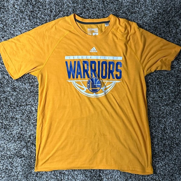 Adidas Golden State Warriors Ultimate Tee Size XL Yellow Basketball Shirt