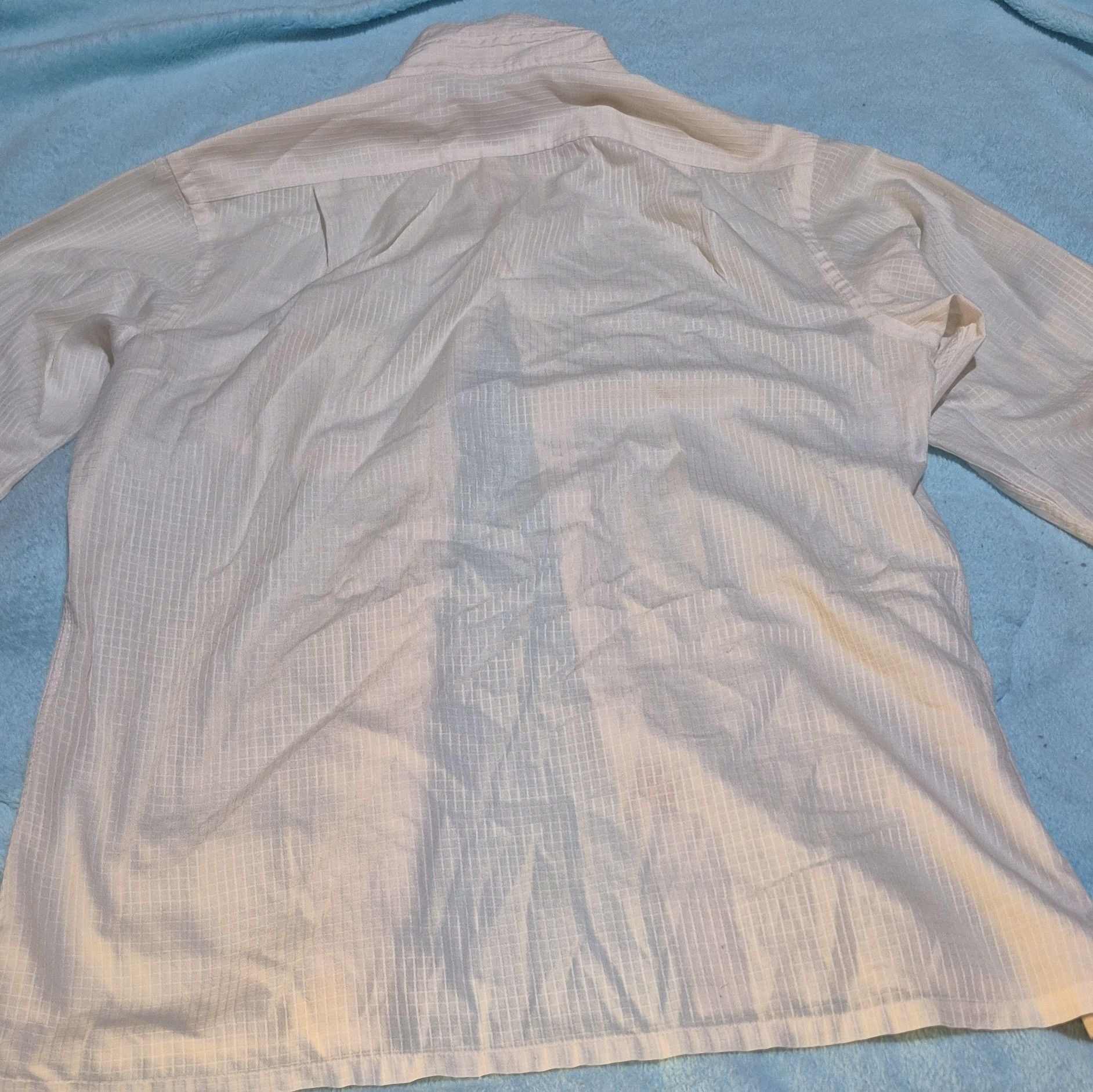 John Henry Dress Shirt Size 15.5-32/33 White Textured Long Sleeve 3
