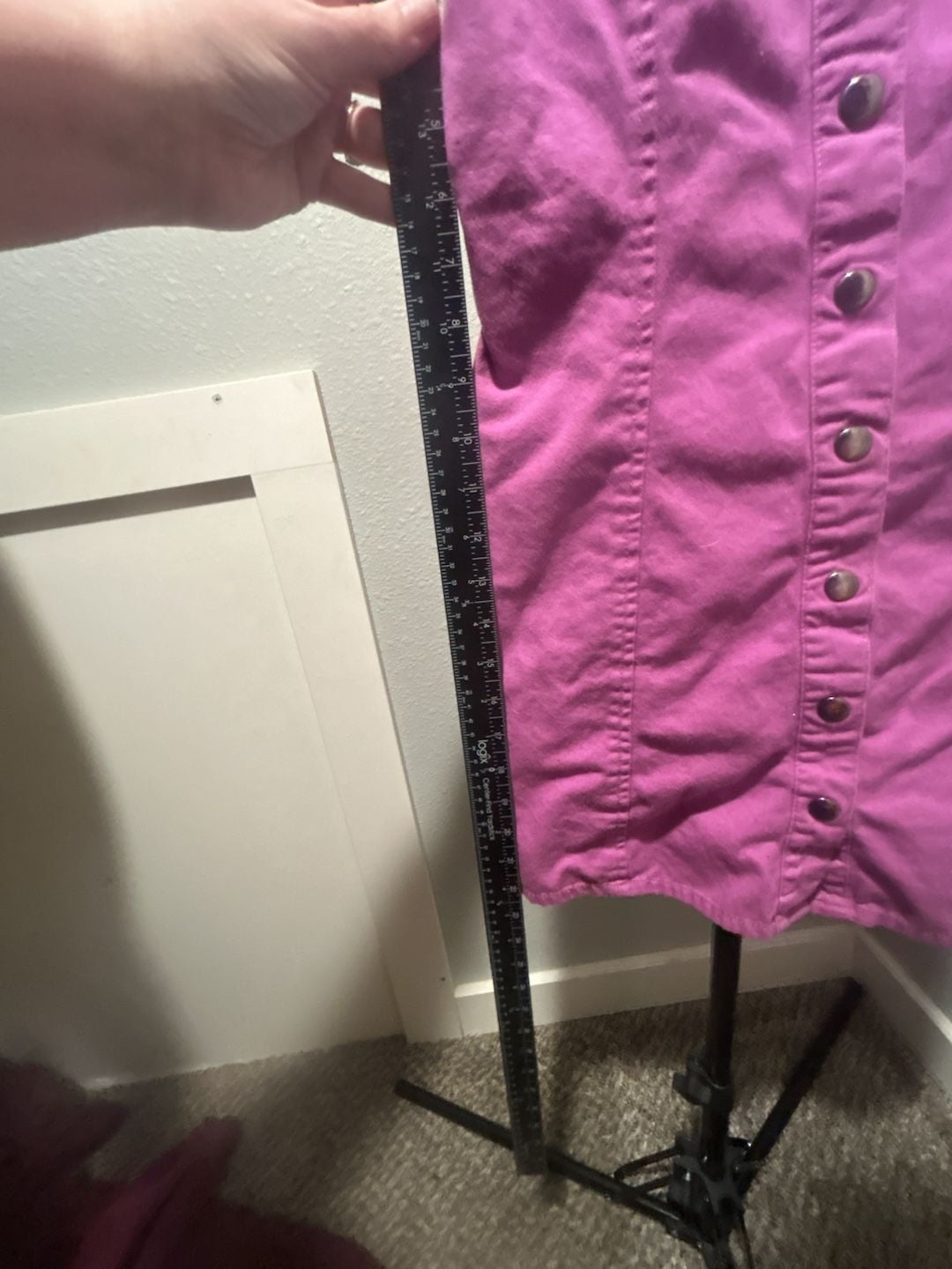 Japna Denim Dress Size S Purple Button Down Sleeveless Mini 3