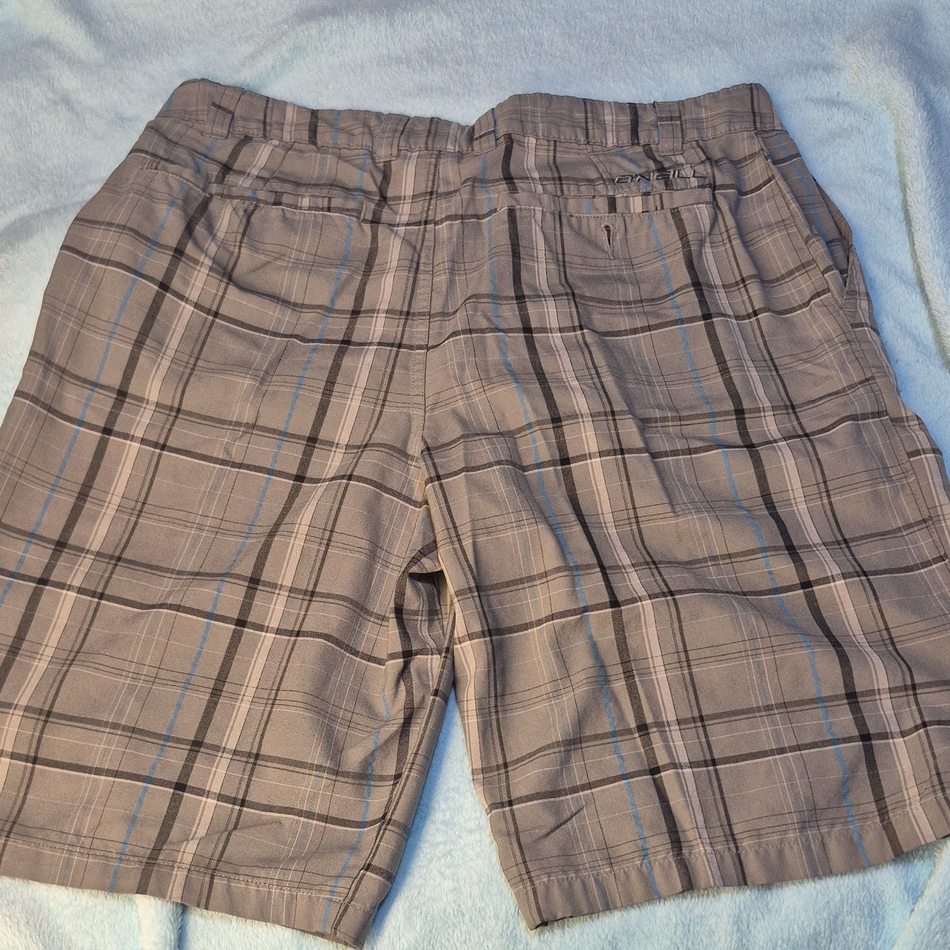 O'Neill Plaid Shorts Size 34 Gray 3
