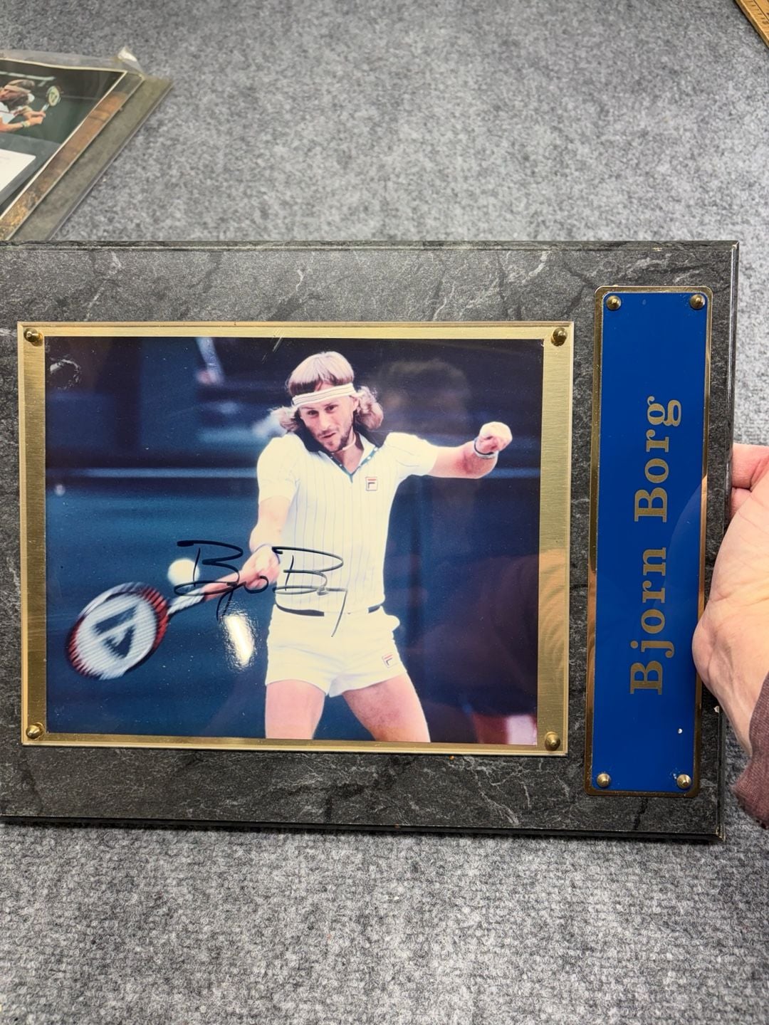 Sports Immortals Museum Bjorn Borg signed Tennis Plaque Photo Display-12x15 1