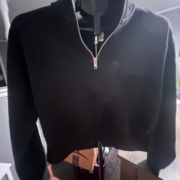 District V.I.T. Fleece Half-Zip Sweatshirt Size L Black