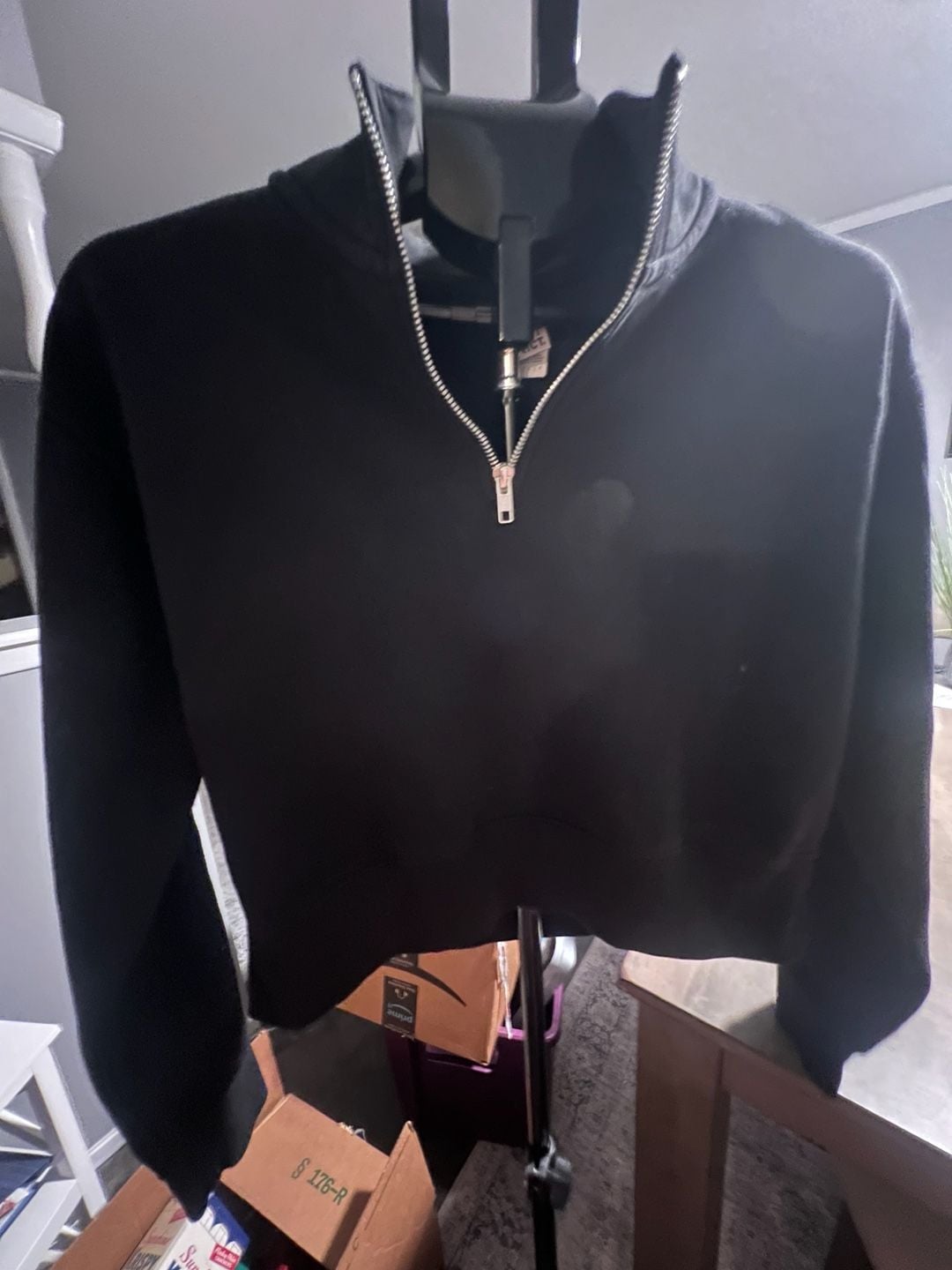 District V.I.T. Fleece Half-Zip Pullover Sweatshirt Size L Black 4