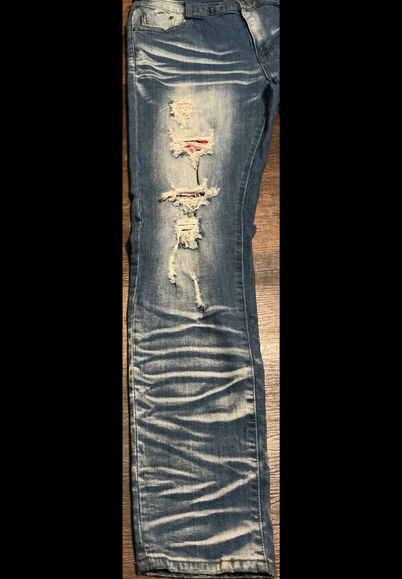 Côte de Nuits Guerre et Paix Distressed Denim Jeans 5