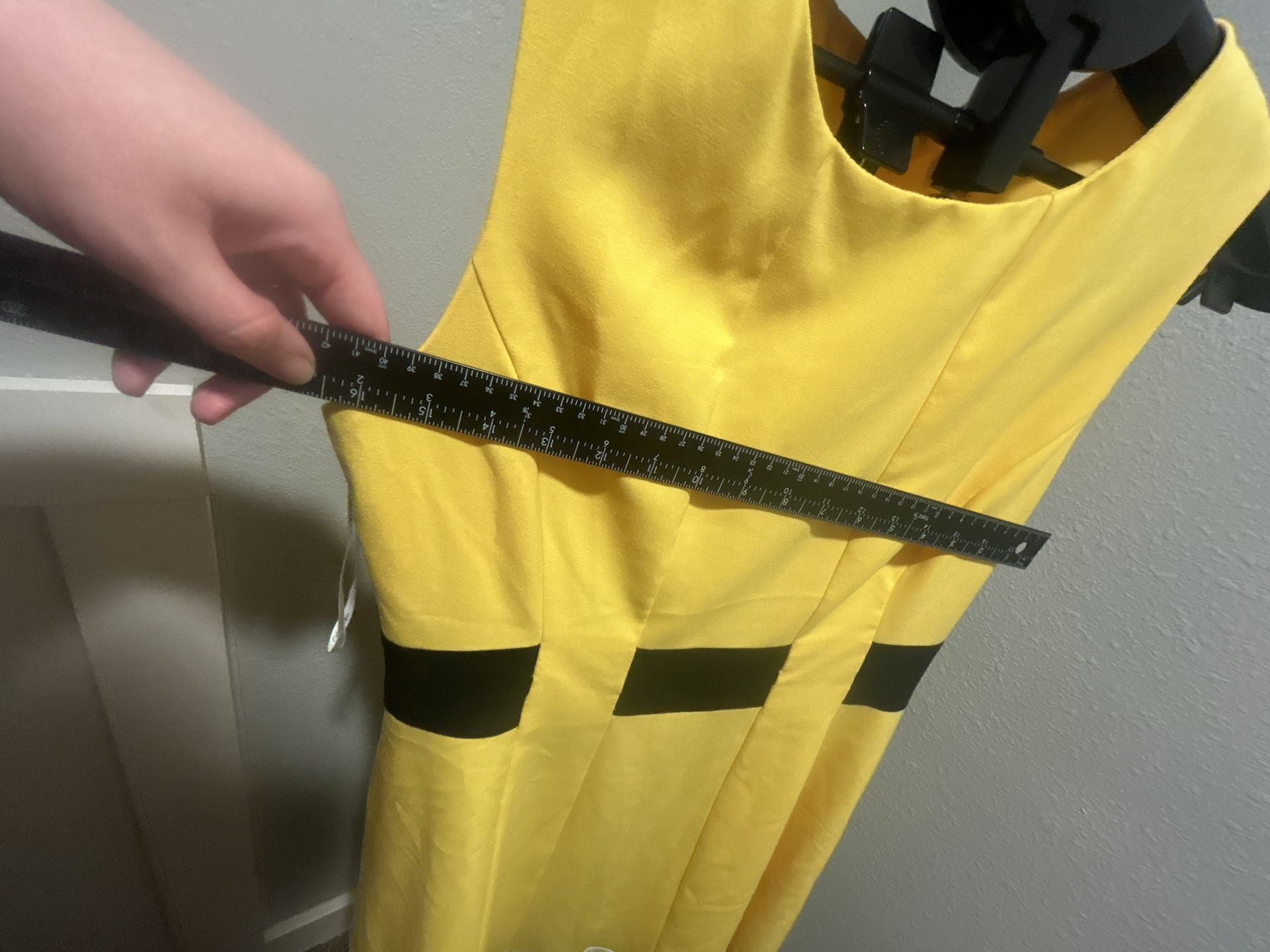 Calvin Klein Dress Size 10 Yellow Black White Colorblock Sleeveless 3