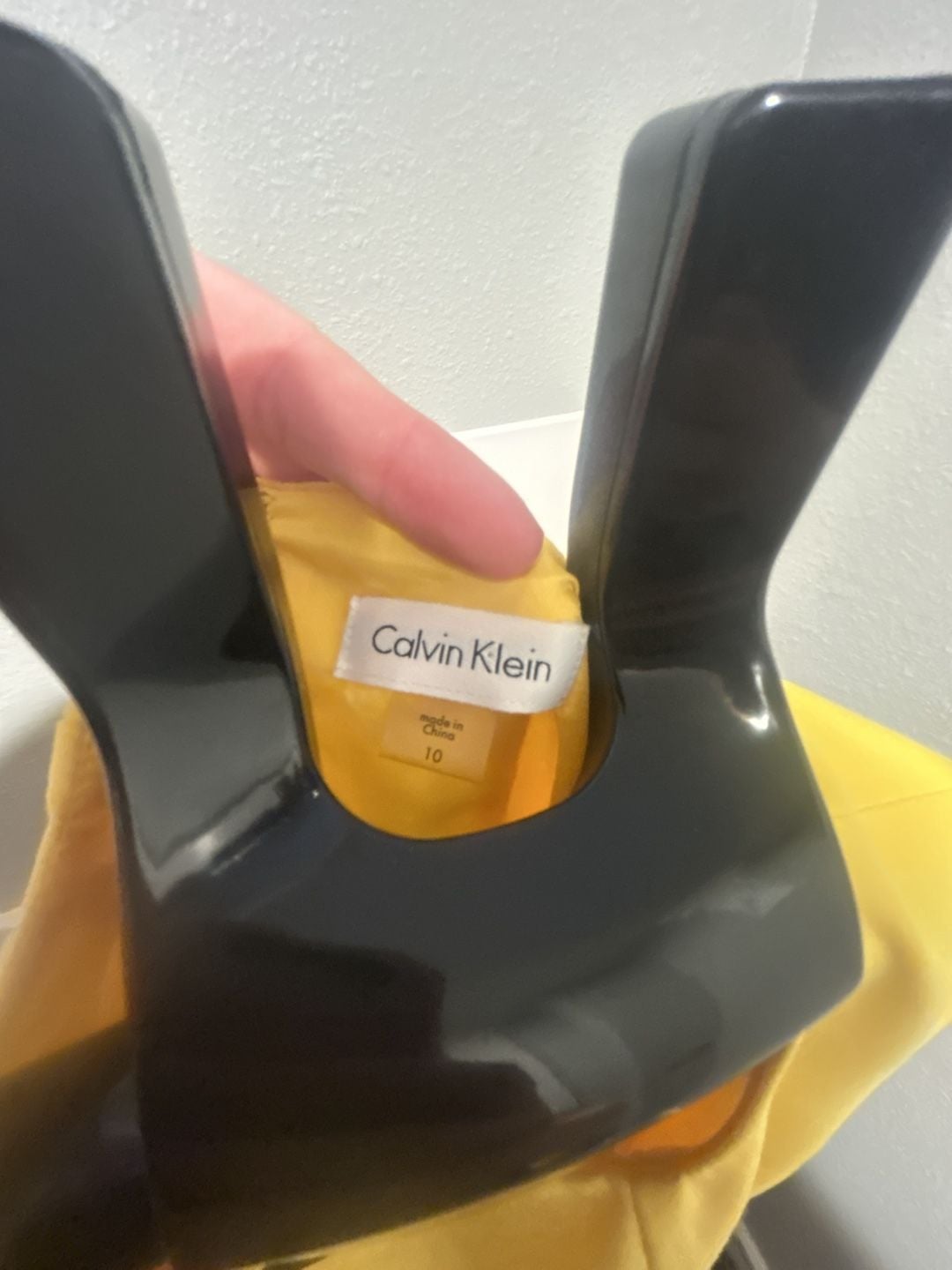 Calvin Klein Dress Size 10 Yellow Black White Colorblock Sleeveless 4