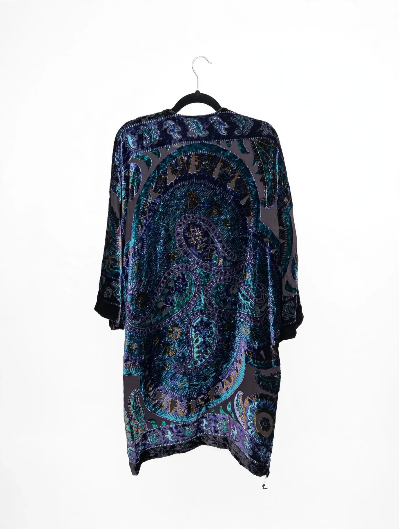 Chico's Velvet Burnout Paisley Kimono Duster Jacket 5