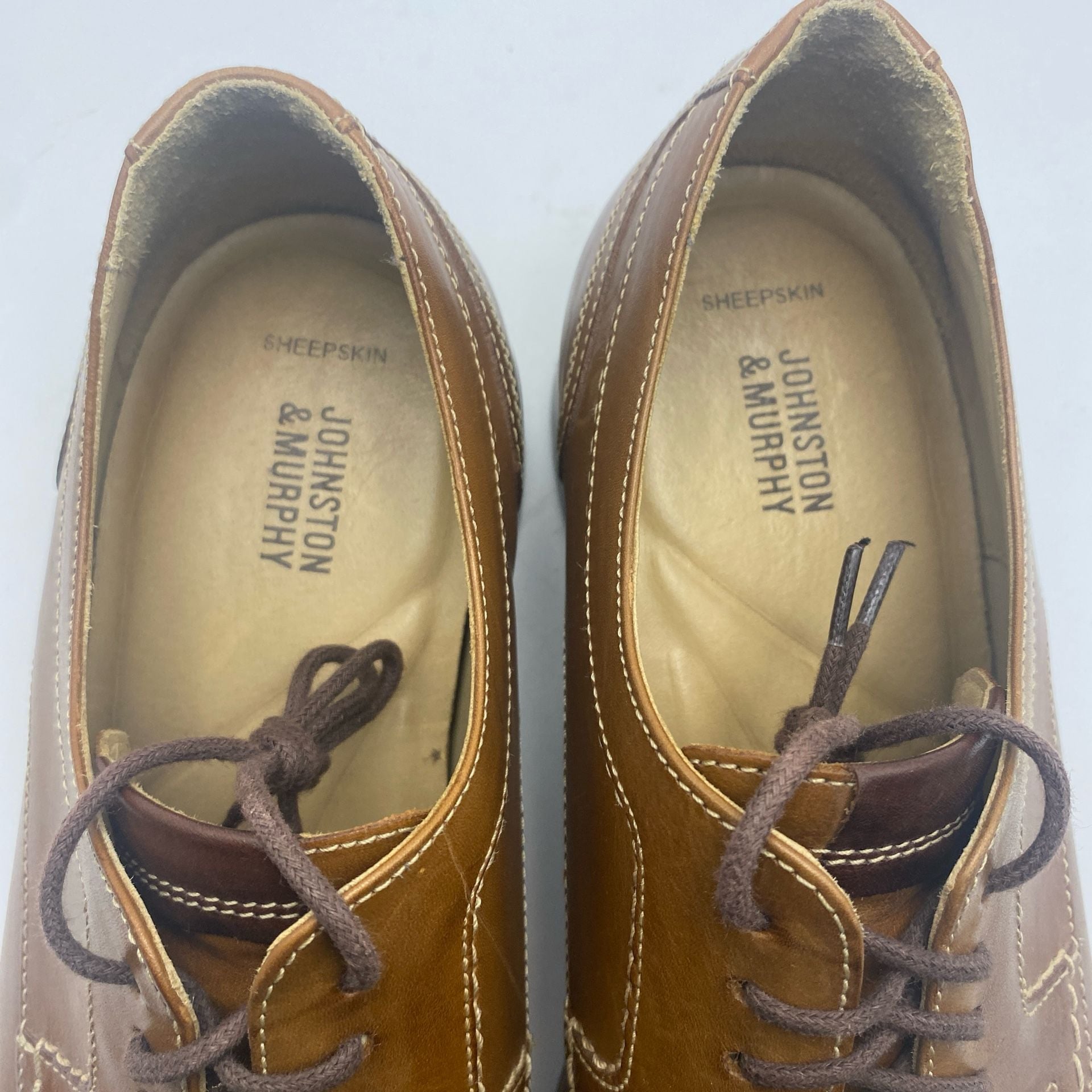 Johnston & Murphy Garner Plain Toe Size 12 M Brown Leather Shoes (DS1042) 6