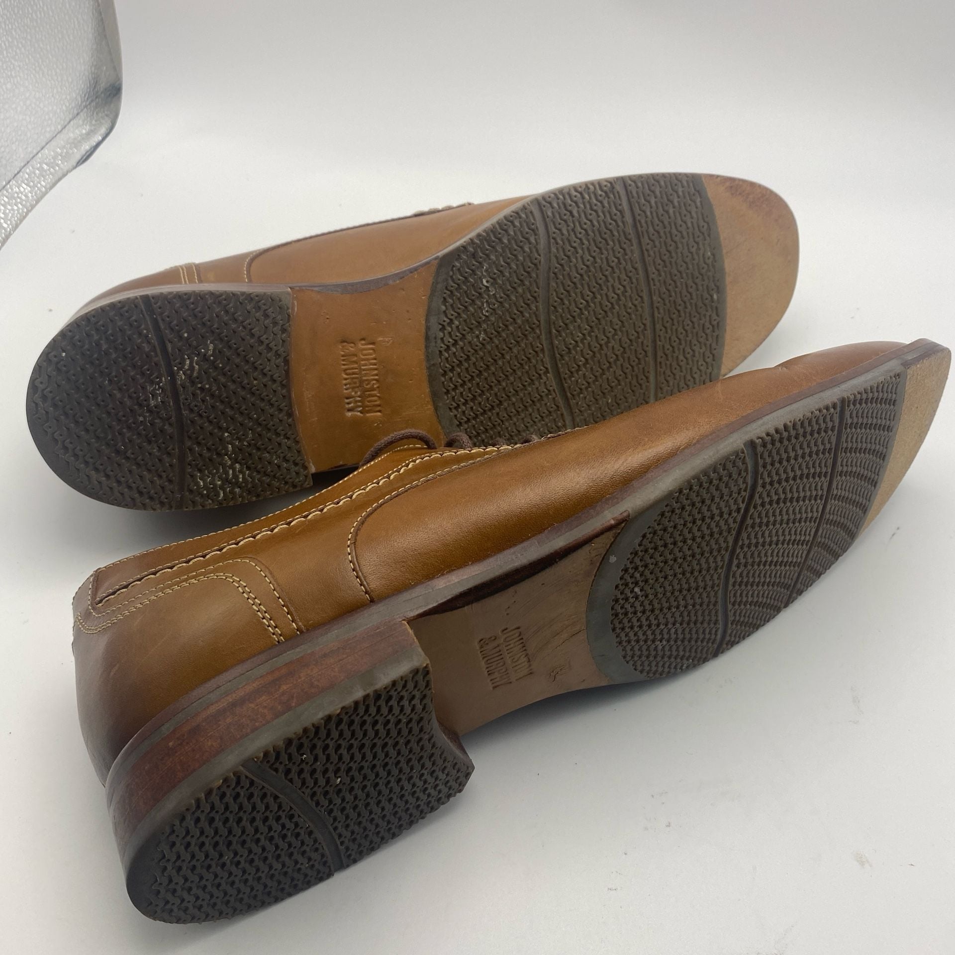 Johnston & Murphy Garner Plain Toe Size 12 M Brown Leather Shoes (DS1042) 7
