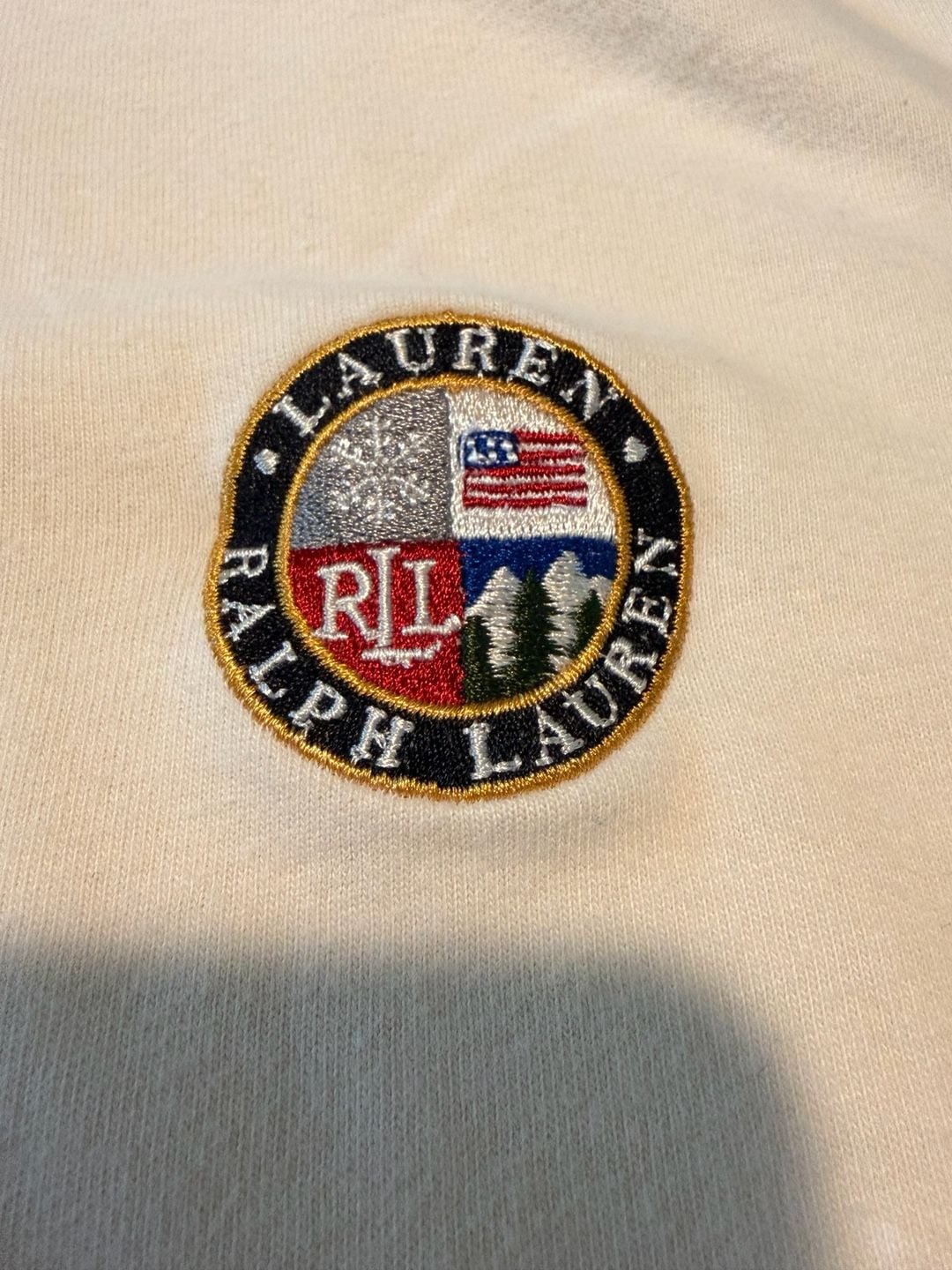 Lauren Ralph Lauren Turtleneck Shirt Size M White Crest Logo Cotton 3