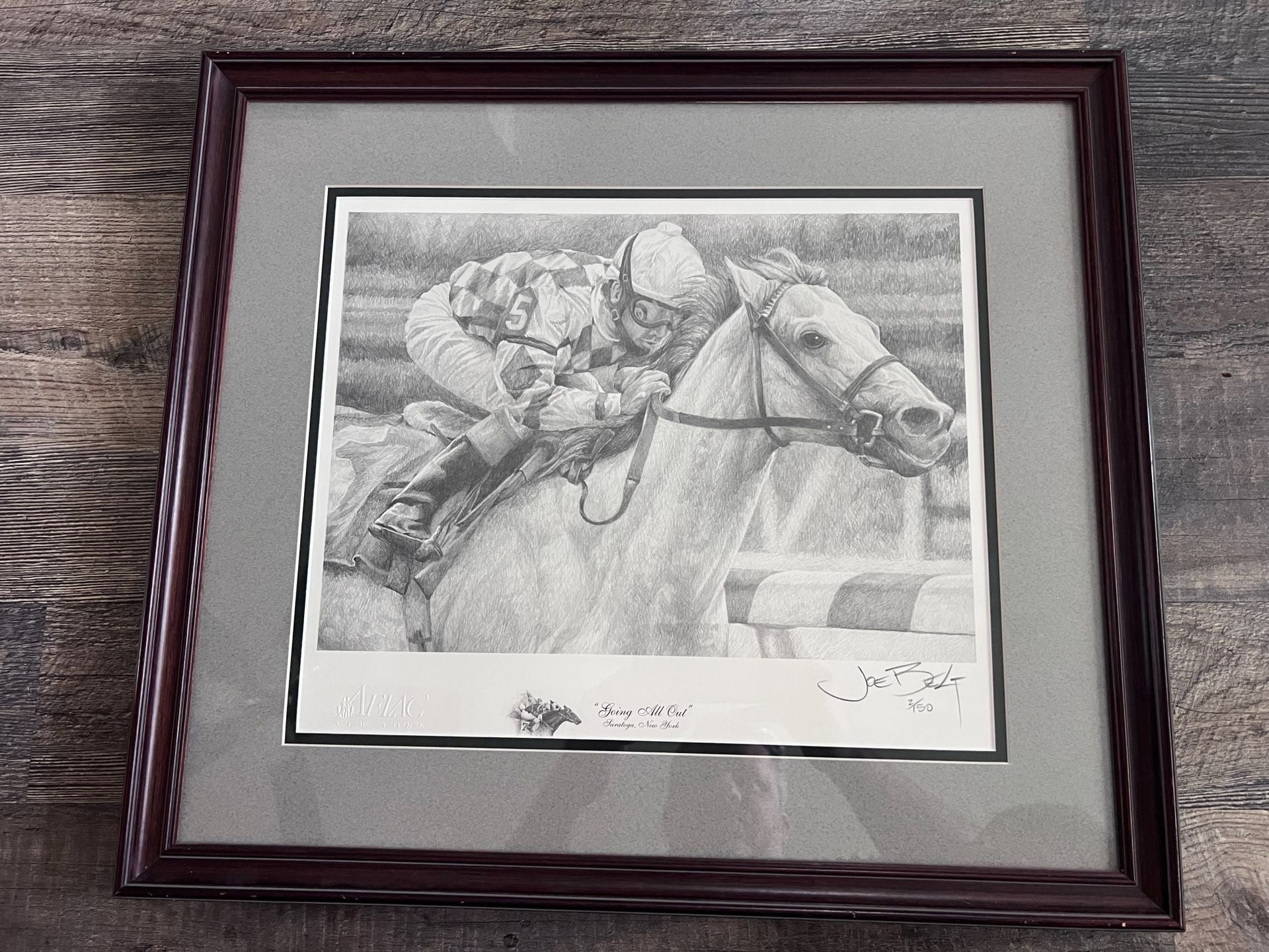 Joe Belt Going All Out Saratoga New York Framed Limited Edition Print 1