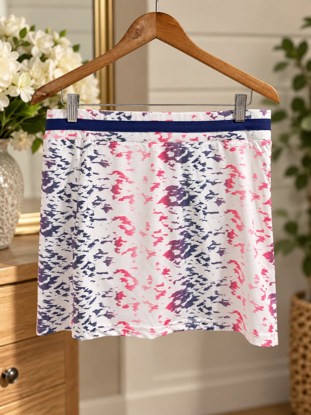 NWT Pebble Beach Skort Size L Pink White Athletic Golf Tennis Skort 16” 2