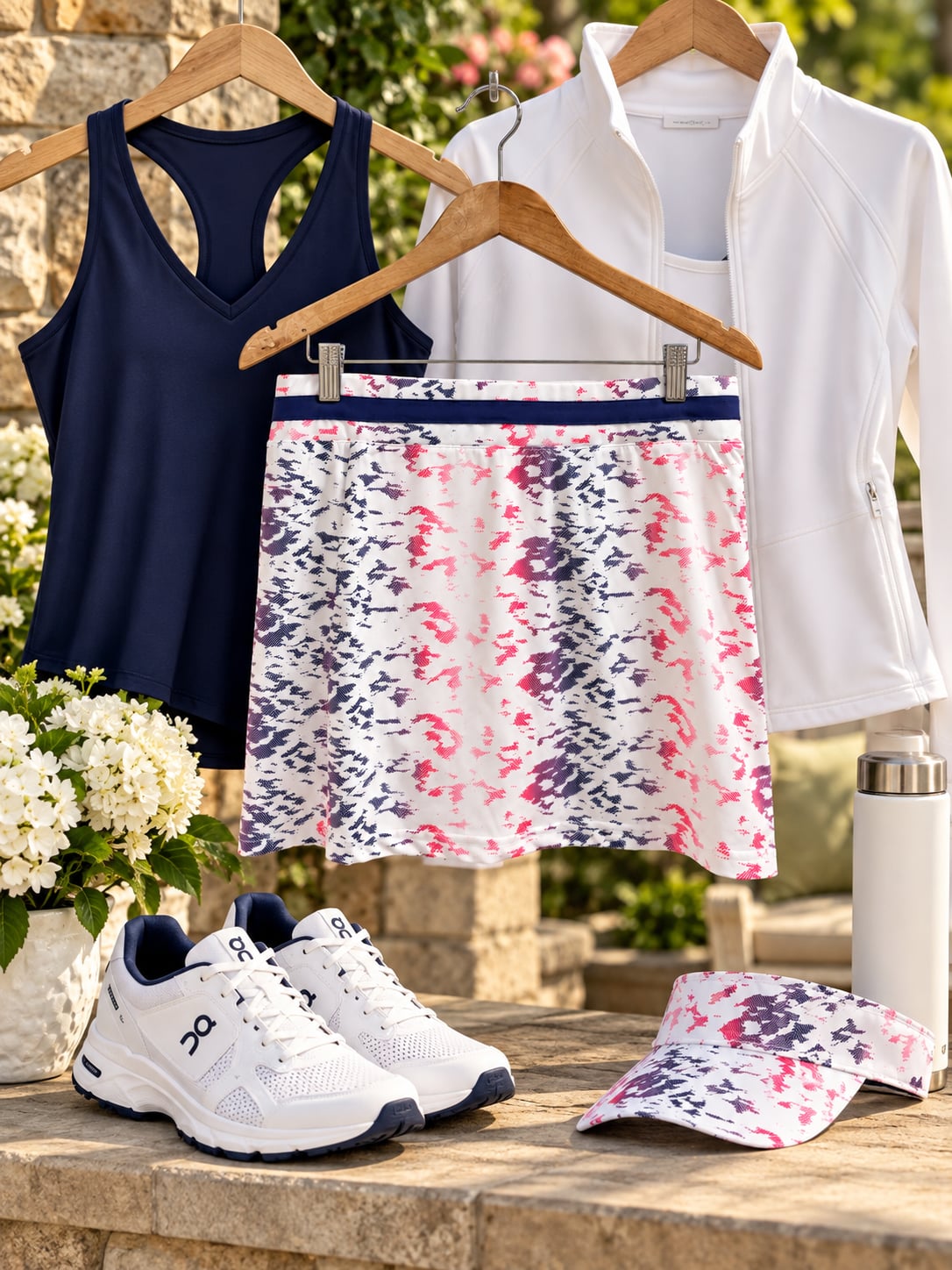 NWT Pebble Beach Skort Size L Pink White Athletic Golf Tennis Skort 16” 3