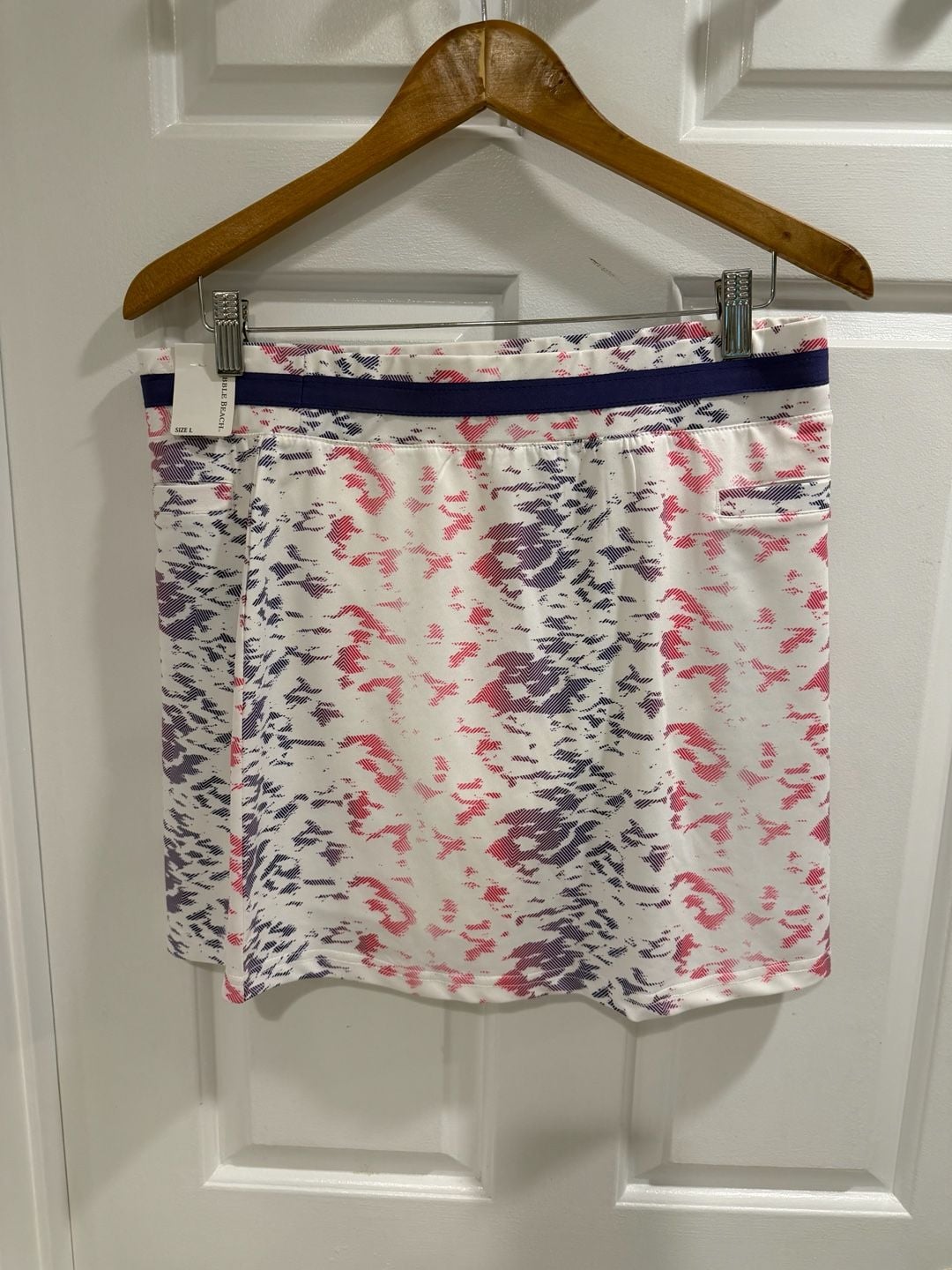 NWT Pebble Beach Skort Size L Pink White Athletic Golf Tennis Skort 16” 4