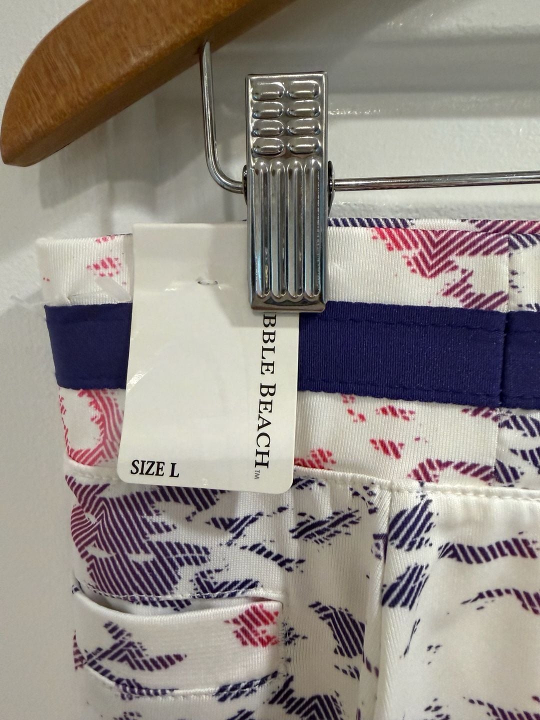 NWT Pebble Beach Skort Size L Pink White Athletic Golf Tennis Skort 16” 5