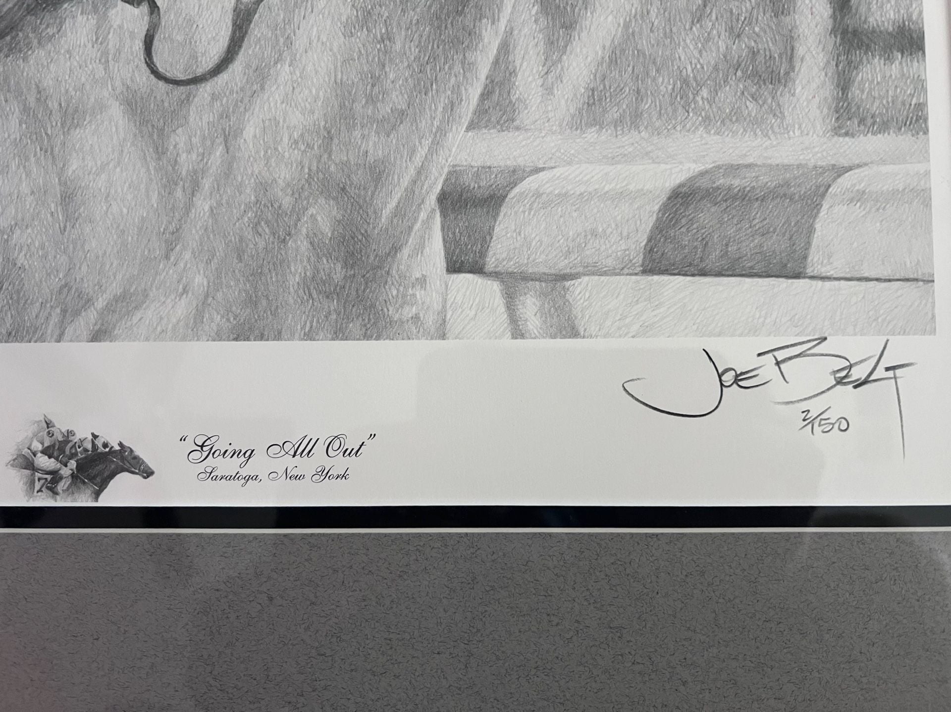 Joe Belt Going All Out Saratoga New York Framed Limited Edition Print 2